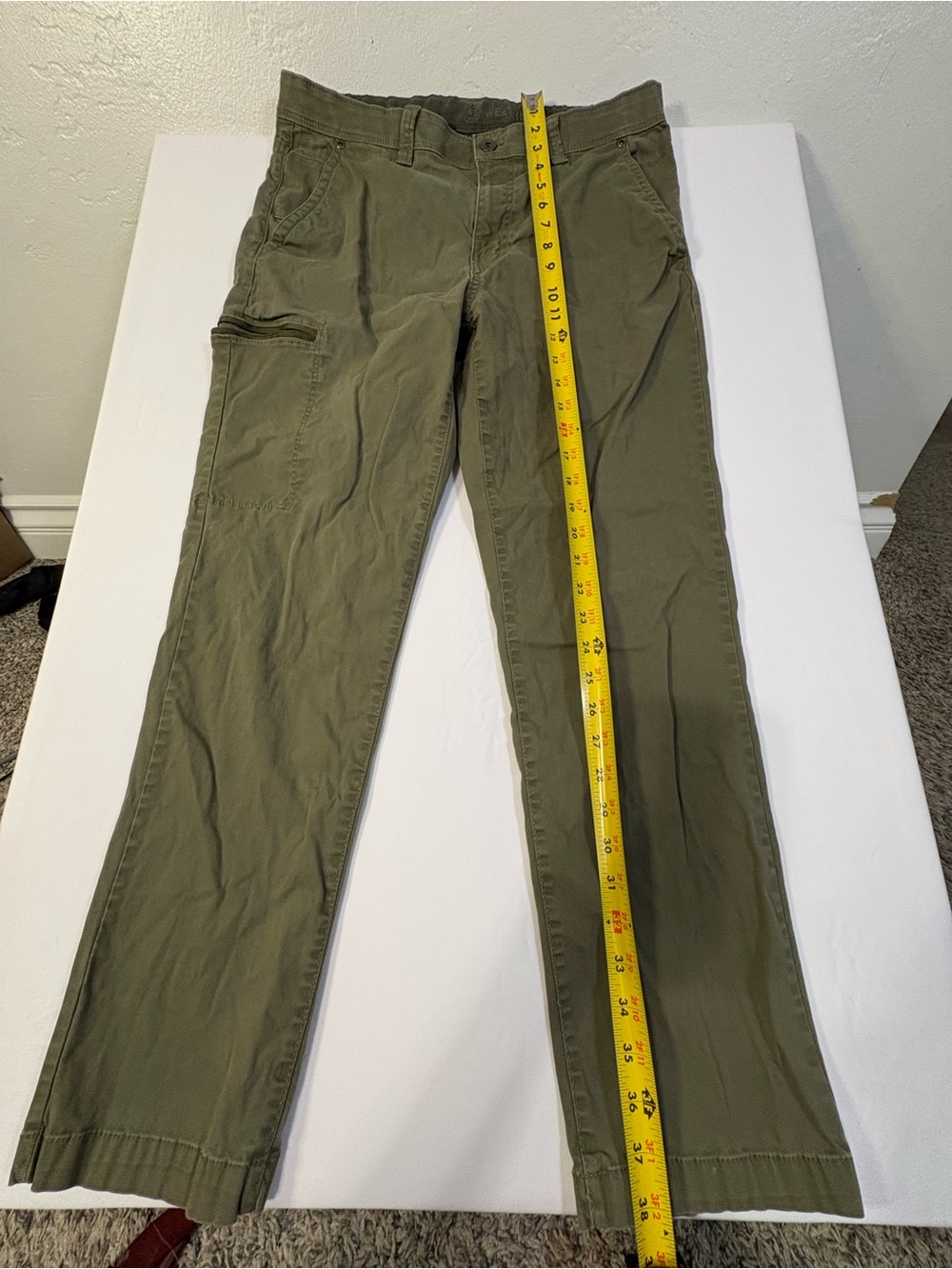 32x30 Weatherproof Men's Olive Cargo Pants - Utility Style